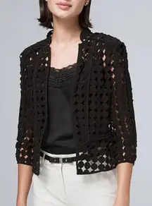 White House Black Market‎ polka dot Lace Crop Jacket 10P