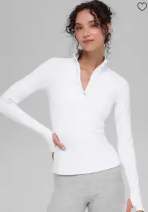 ALO Yoga NWT Alosoft 1/2 Zip Rapid Mock Neck Pullover White buttery Soft Size S