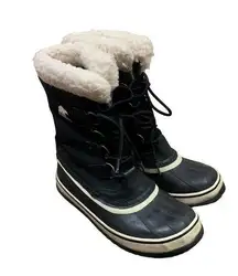 Sorel Carnival Nylon Winter Snow Boots Womens Size 7 EUR 38 Black Waterproof