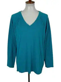 Wildfox Blue Vneck Top Medium Long Sleeve Lightweight Lounge