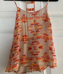 La Fee Verte Silk Diamond-shaped back‎ Sun Fire CamiTop Size Small ANTHROPOLOGIE