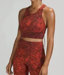 Lululemon Wunder Train Long Line Bra  Autumn Red Black  SZ 12 C/D Cup