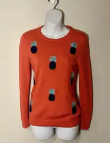 Vineyard Vines 100% Merino Wool Pineapple Embroidered Sweater Size XXS EUC!!!
