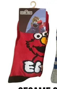 Sesame Street Elmo & Cookie Monster Novelty Crew Socks Size 10–13