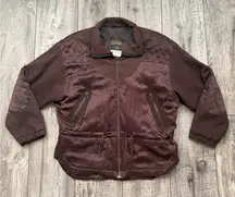 Vintage 1990s warm brown satin silk jacket