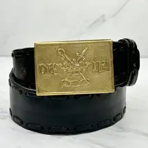 Vintage DKNY Black Leather Laced Western Belt Size S ✨