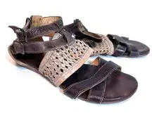 BED STU Women's Capriana Dark Brown Leather Sandal Gladiator Strappy Boho Sz 8.5