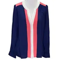 Ezra Colorblock Button Up Blouse Small