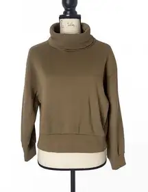 Zara Olive Green Turtleneck Sweatshirt Size M Long Sleeve Pullover