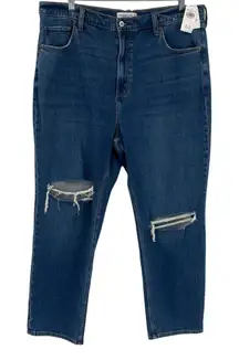 Abercrombie & Fitch Ankle Straight Womens Jeans Sz 18 Distressed Y2K High Rise