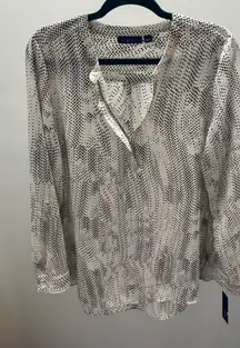 Apt. 9 Black and White Abstract Patterned Blouse
