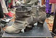 Fergalicious zip booties, distressed