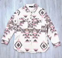 Sanctuary Women's NWT Aztec Print Warm Cozy 100% Cotton Fleece Shirt Jacket S