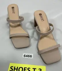 Womans NWOT Idifu Strappy Slipon Slide Sandals 8 Pink Block Heel Open Toe