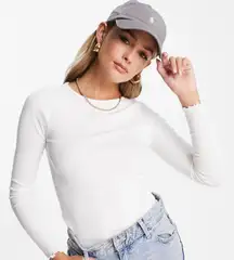 S’ White Long Sleeved Stretch Tee