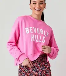 GB Fashion London Pink Beverly Hills Crop Sweatshirt Sz S