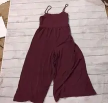 Athleta  burgundy night time bliss wide leg romper size small