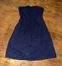 J Crew navy eyelet strapless semi formal layered mini dress