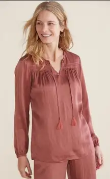 Soft‎ Surroundings Lumi Tassel Top in Marsala Size 1X NWT