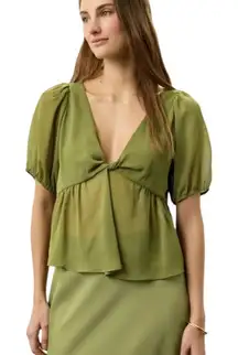 Jason Wu- Elegant Green Sheer Women's Top Size 6