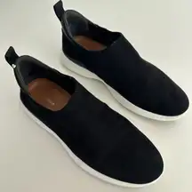 Via Spiga Shoes Womens 9 Black Suede Leather Slip On Sneaker Minimalist EU39