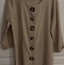 Peck & Peck Linen Blend Tunic Top Size medium‎  3/4 sleeve