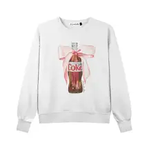 The Laundry Room Diet Coke Bow Sweatshirt White Small