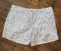 Loft blush & white lightweight lined 4 flat front chino shorts