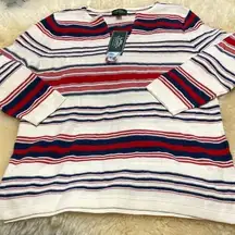 LRL Lauren Jeans striped top size L