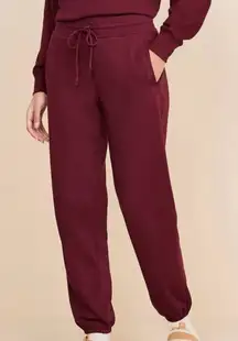 Lou & Grey Cotton Terry Maroon Jogger Pants - Small NWT