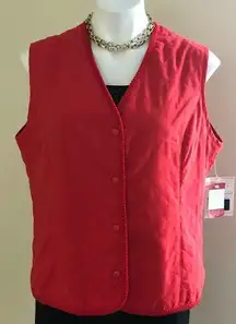 Liz Claiborne  Button Down Vest Red Size Large