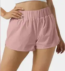 NEW Halara High Waisted Dolphin Hem Casual Shorts 2" Pink Women’s Size Small S