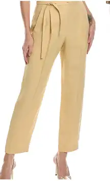 Brunello Cucinelli Beige Viscose Linen Blend Pant High Waist Womens Size‎ 4 NEW