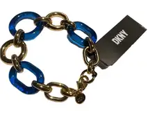 DKNY Large Link Chain Flex Bracelet Two-Tone New With Tag