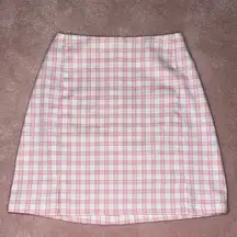 Brandy Melville John Galt Plaid Pink & White Cara Skirt