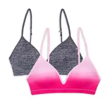 2-pack T-Shirt‎ seamless molded cup adjustable back & straps girl’s bra size 38