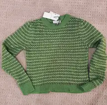 New Lime Green Crochet Sweater
