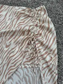 Zebra Print Midi Skirt