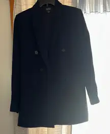 Halogen Women's Navy Double-Breasted Blazer