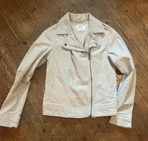 American Eagle cream fitted classic moto XS jacket