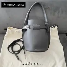 Celine Big Bag Nano Bucket Grey Grained Calfskin