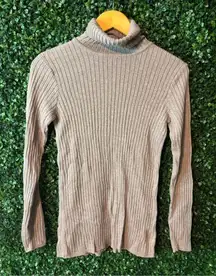 Peruvian Connection Tan Turtleneck Long Sleeve Sz Medium