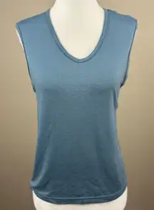 Nike Blue Sleeveless V-Neck Tank Top Womens  M Lightweight Stretch Athleisure