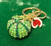 Sparkling Green Key Holder with Ladybug Charm