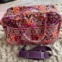 Vera Bradley Safari Sunset Weekender Duffle Bag Purple Orange Retired