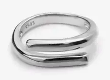 Unisex‎ Solid Wrap 925 Sterling Silver Band Ring, Adjustable