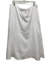 J Jill Love Linen A-Line Midi Skirt White Size XL New with Tags