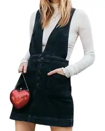 Free People Black Denim Overall Dress Size 2