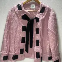 Vtg MOSCHINO Cheap and Chic Pink/black Womens Wool Blazer Made in Italy twee