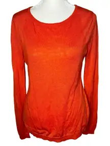 Trouve Orange Crewneck Sz Small Lightweight Sweater Women's Long Sleeve Shirt